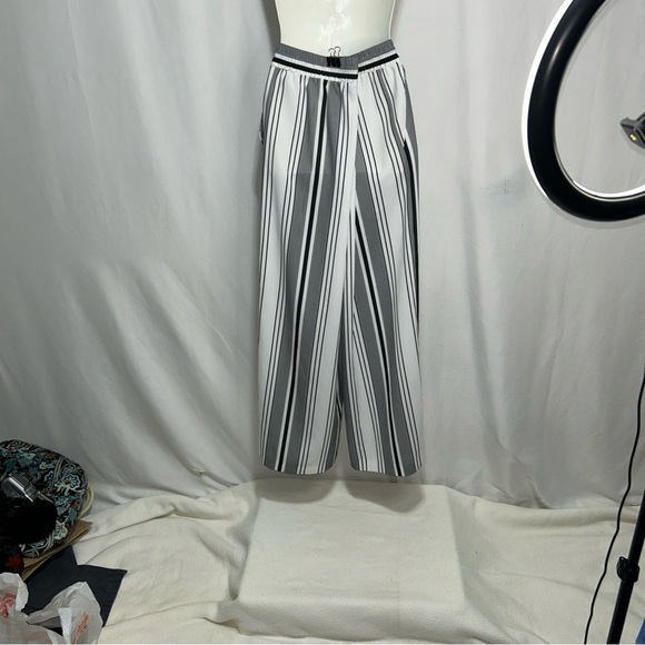 Joan Vass Wide Leg Striped‎ Pants - Picture 4 of 8